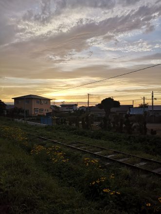 三沢市街パシャ写真『三沢の夕陽】